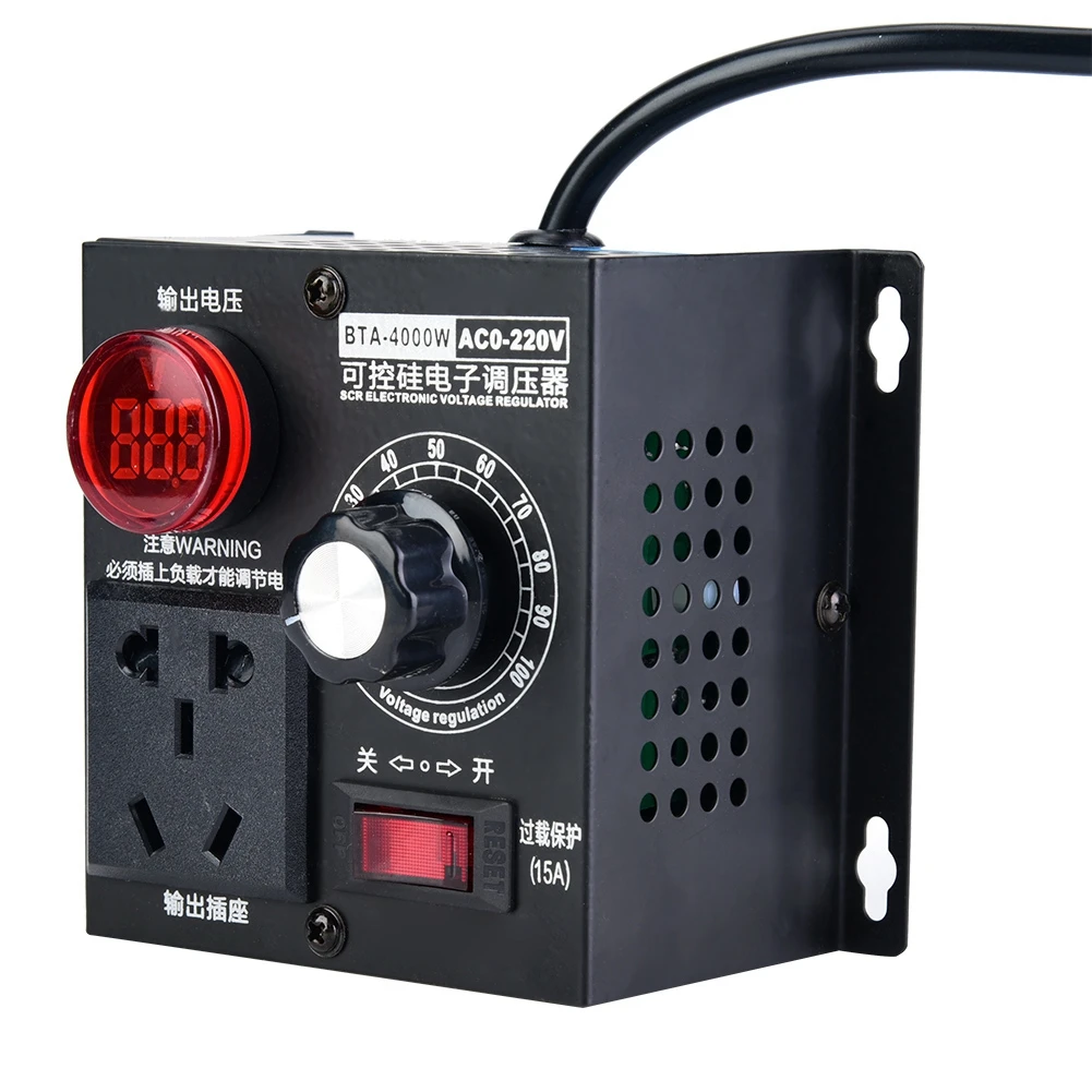 Регулятор скорости двигателя AC 220 V 4000 W SCR регулятор двигателя напряжения регулятор скорости вентилятора диммер бесщеточный контроллер двигателя