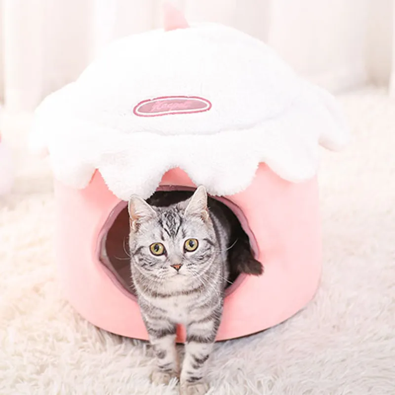 Hoopet кошка розовая Кровать Кошка милый домик для домашних животных скамейка для собак Щенок мягкий удобный домик для кошек