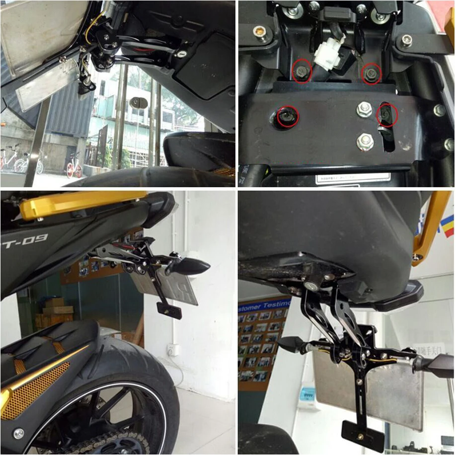 Sclmotos 5 цветов держатель заднего номерного знака мотоцикла с белым светодиодным