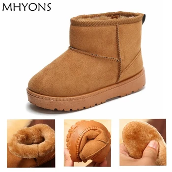 

MHYONS Kids Baby Toddler Shoes Child Winter Warm Snow Boots Shoes Plush Thicker Sole Boys Girls Snow Boots Shoes Big Size 22-33