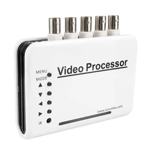 4-CH Channel DVR CCTV Video Quad Splitter Switcher Camera Processor System Kit Switcher Color Remote Control with 5 BNC Adapter