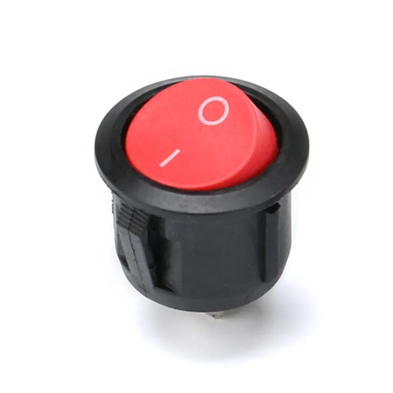 10Pcs 16mm Diameter Small Round Boat Rocker Switches Black Mini Round Black White Red 2 Pin ON-OFF Rocker Switch (3)