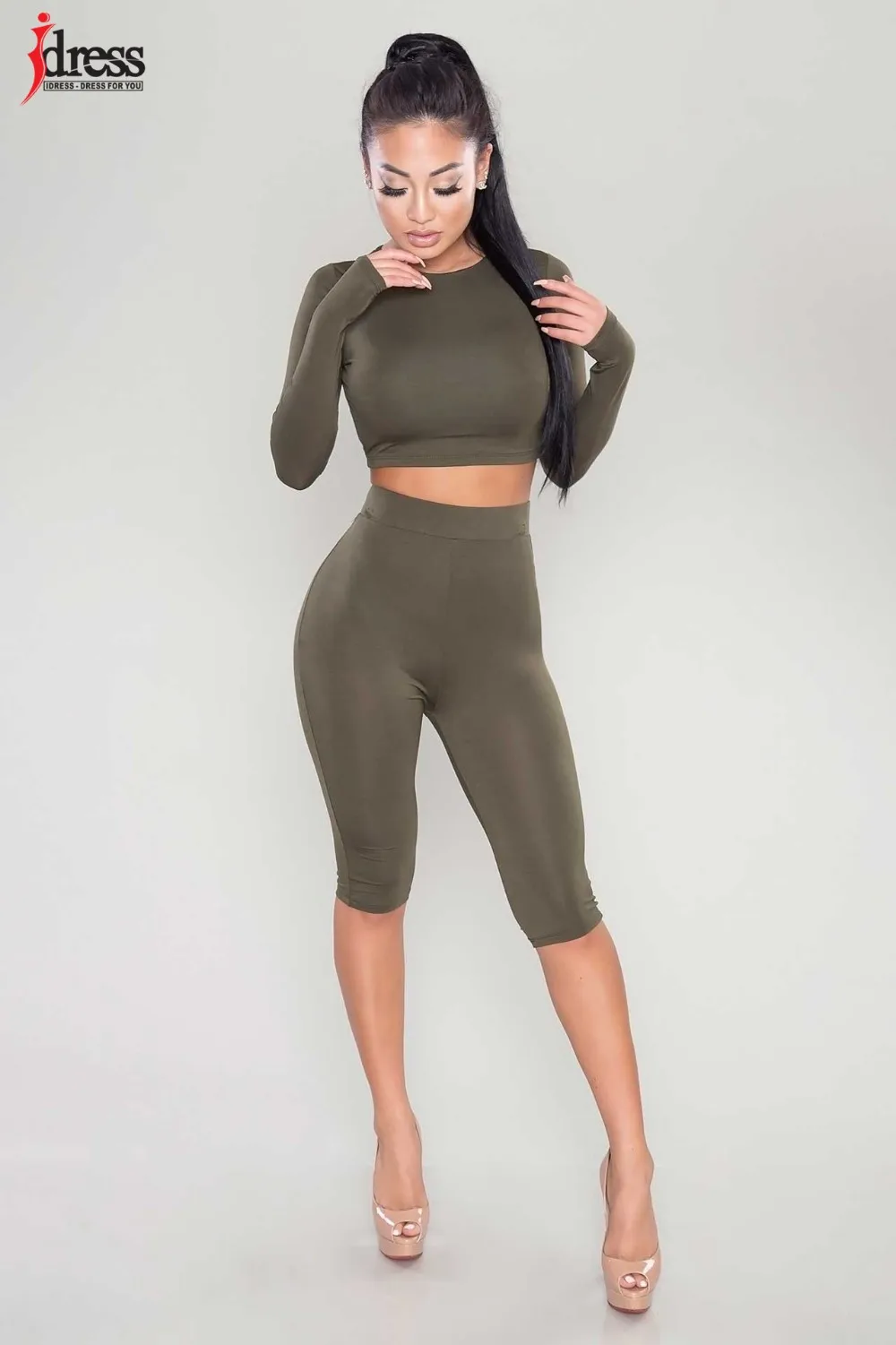 IDress Women Two Piece Bodycon Jumpsuit Playsuit New 2016 Summer Knee Length Black Bodysuit Sexy Club Elegant Rompers Womens Jumpsuit (4)