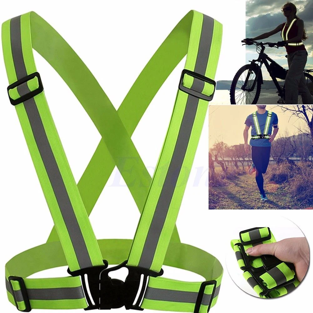 Excellent 1pcs Reflective Bicycle Safety Vest Clothes Outdoor Cycling Equipment Elastic Harness Bike Jacket for Night Riding Running 4 Excellent 1pcs Reflective Bicycle Safety Vest Clothes Outdoor Cycling Equipment Elastic Harness Bike Jacket for Night Riding Running 4