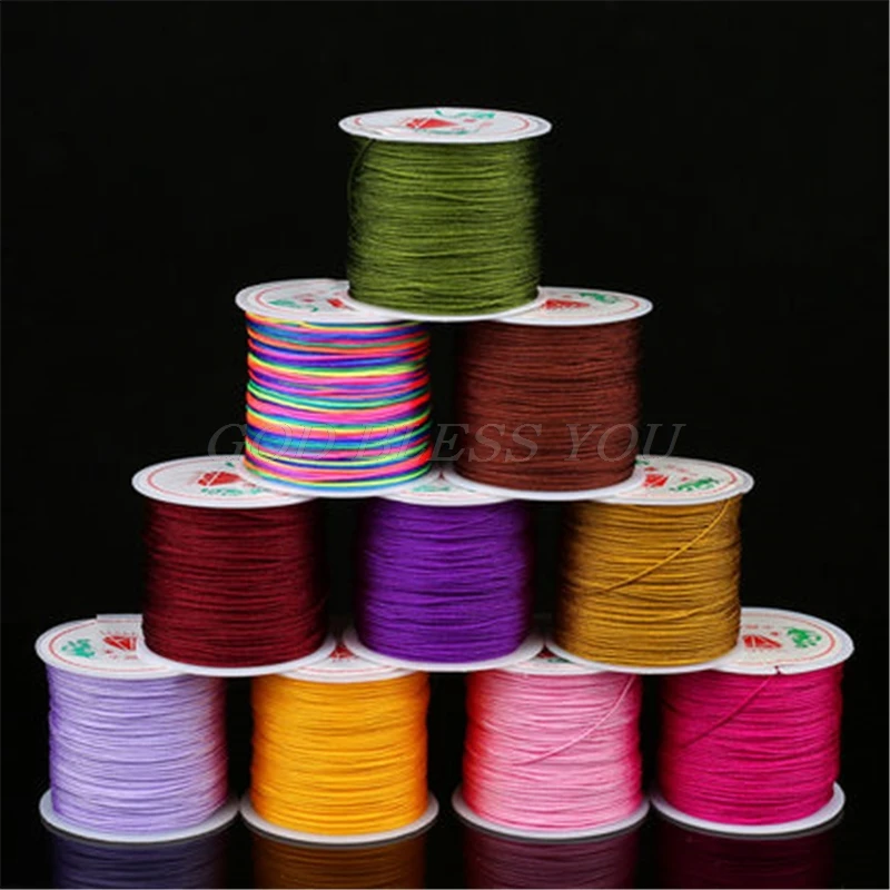 

0.8mm Nylon Cord Thread Chinese Knot Macrame Rattail Bracelet Braided String 45M