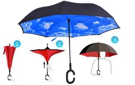 Дропшиппинг ветрозащитный обратный складной двойной слой перевернутый зонтик самостоящий зонтик дождь женский высокое качество автомобиль