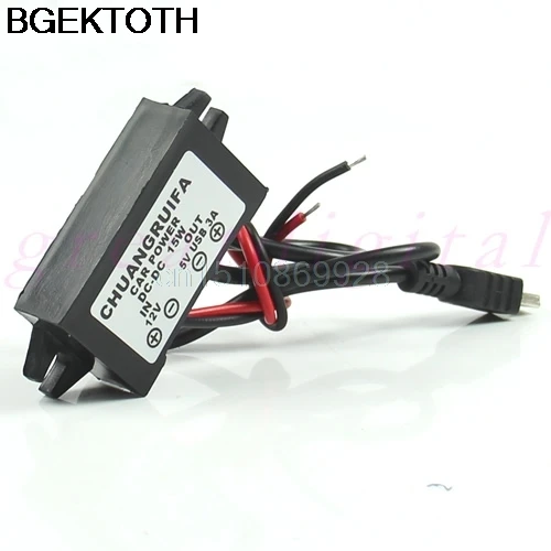 

USB Car Power Adapter DC 12V to 5V 3A 15W Waterproof DC Converter Mini