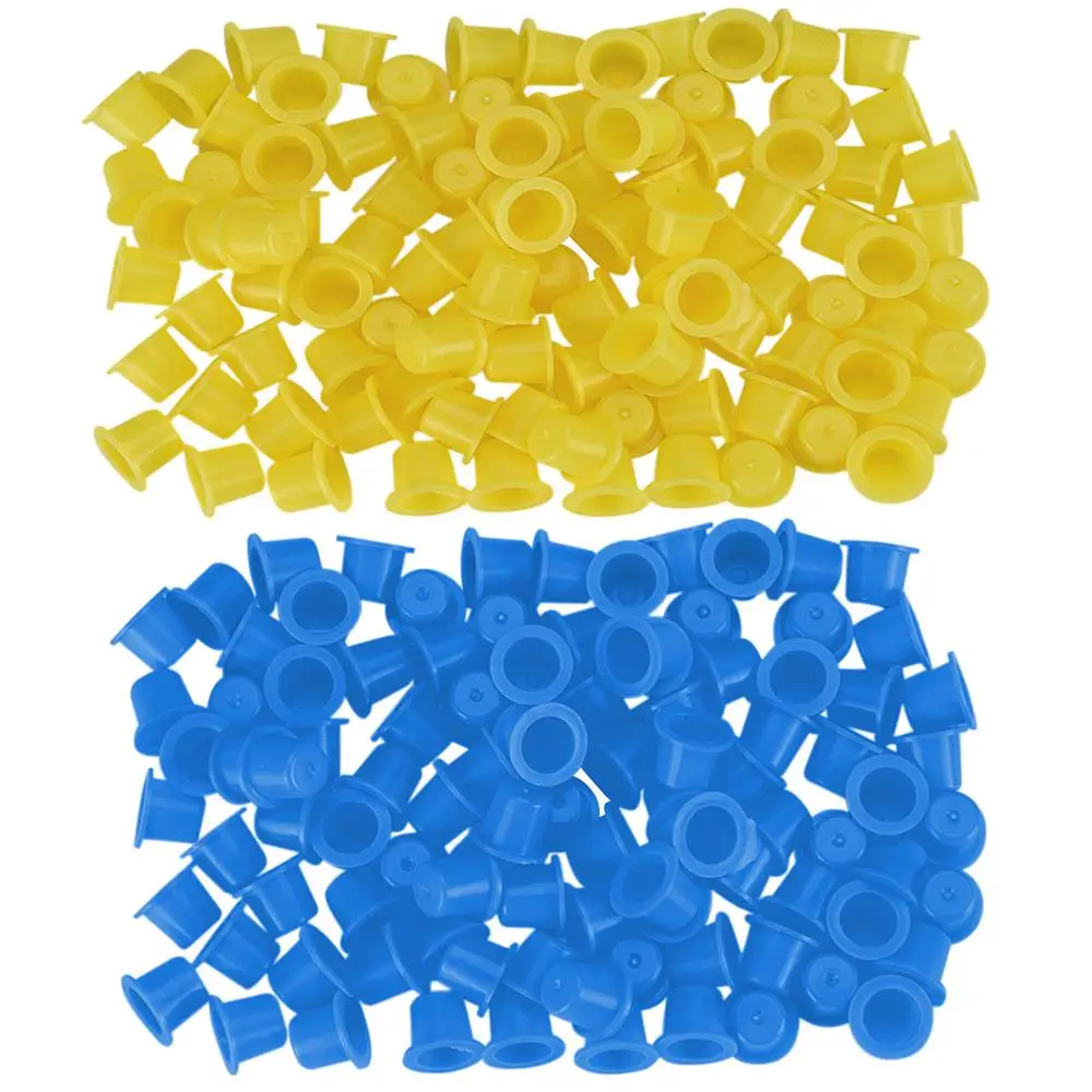 

new 100Pcs Plastic Microblading Tattoo Ink Cup Cap Pigment Eyebrow Makeup Pigment Container Caps Holder Tattoo Accessories