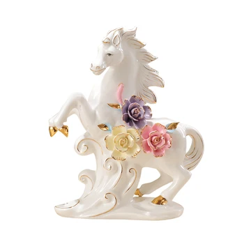 

pink pinch flower ceramic horse crafts ornaments home decoration handicrafts animal lucky horse furnishings home decorations