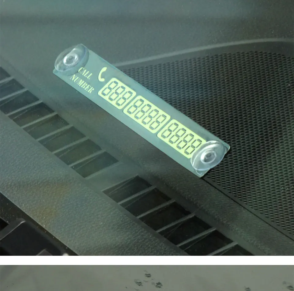 Night Light Temporary Car Parking Notification Card Telephone Number Plate Stickers Universal Auto Phone Number Card (9)