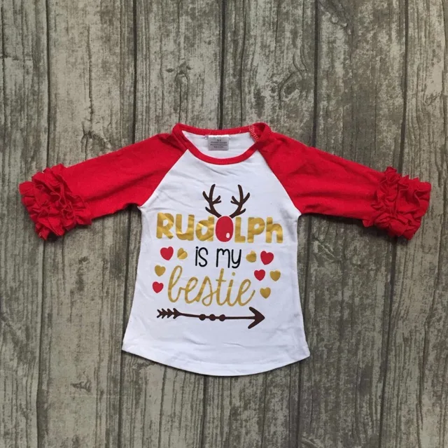 baby girls christmas raglans girls rudolph is my bestie raglans children fall clothing top shirts t - Christmas Shirts For Girls baby girls christmas raglans girls rudolph is my bestie raglans children fall clothing top shirts t - Christmas Shirts For Girls