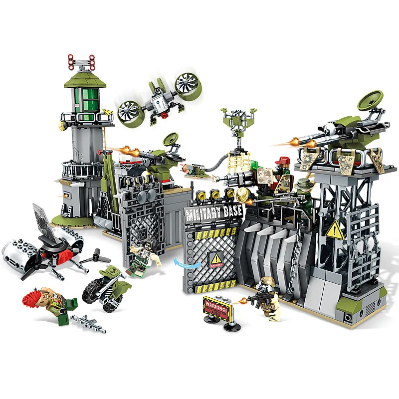 

761pcs Military Weapon Swat War Building Blocks Compatible City Army Jungle Enlighten Bricks Toys For Children Gifts