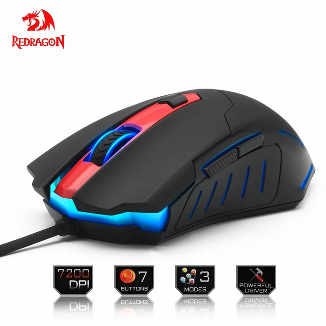 Redragon USB Gaming Mouse 7200DPI 7 buttons ergonomic design for desktop computer accessories programmable mice gamer lol PC Redragon USB Gaming Mouse 7200DPI 7 buttons ergonomic design for desktop computer accessories programmable mice gamer lol PC