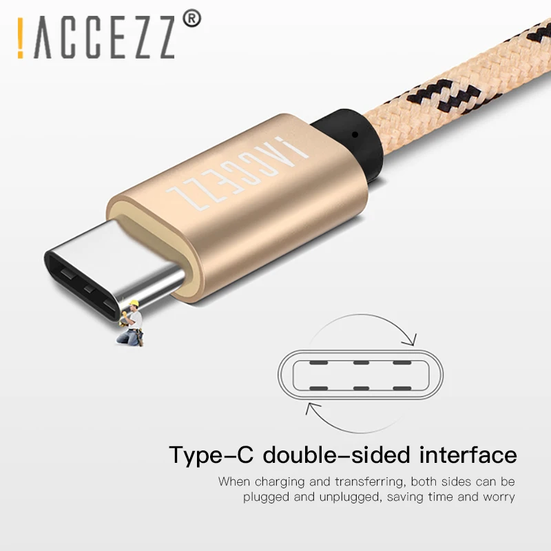 ACCEZZ usb зарядный кабель для передачи данных type C для Xiaomi 5 6 samsung Gaxaly S8 S9 Plus зарядный шнур для Oneplus 6 5 5T быстрая линия зарядного устройства