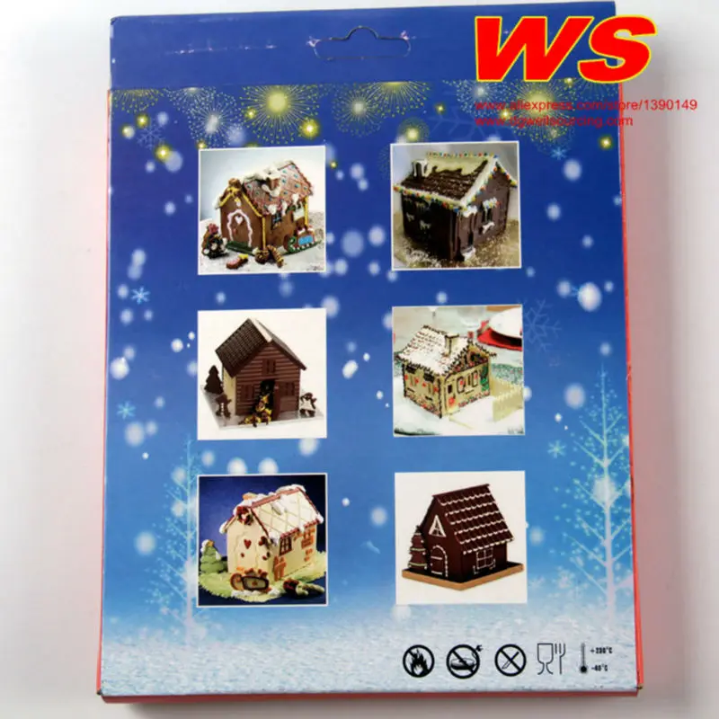 Silicone Christmas chocolate gingerbread house mold DIY baby favorite chocolate design silicone fondant mould  3D new year decor