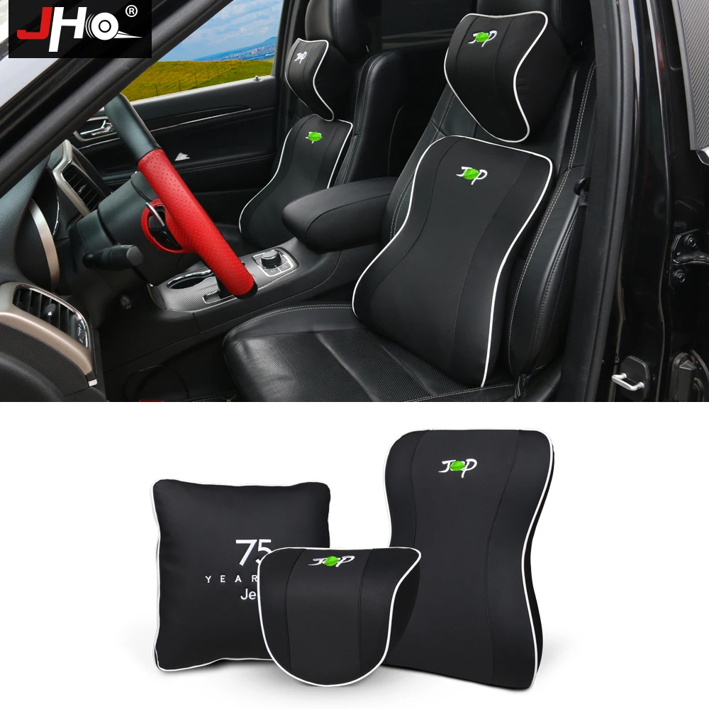 

JHO Memory Cotton Foam Lumbar Cushion Neck Rest Waist Pad Car Seat Support Pillows For Jeep Grand Cherokee 2011-2018 Accessories