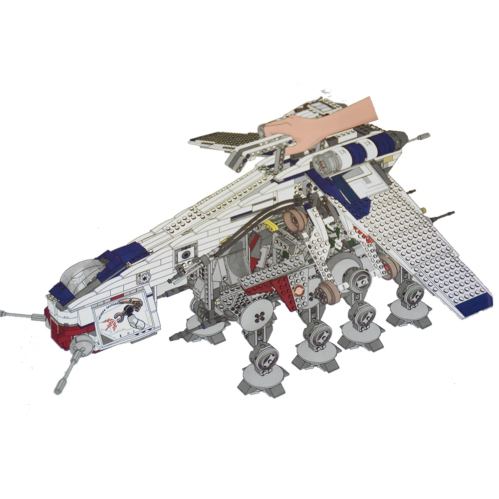 

Star Series War 1788Pcs Genuine The Republic Toys Dropship Set Building Blocks DIY Bricks Children Toys legoinglys 10195