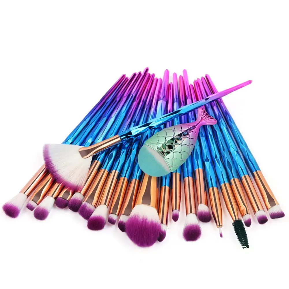 

21 Pcs/lot Makeup Brush Set Mermaid Make Up Brush Foundation Blush Eyes Facial Brusher Kit Professional Beauty Tools Maquiagem