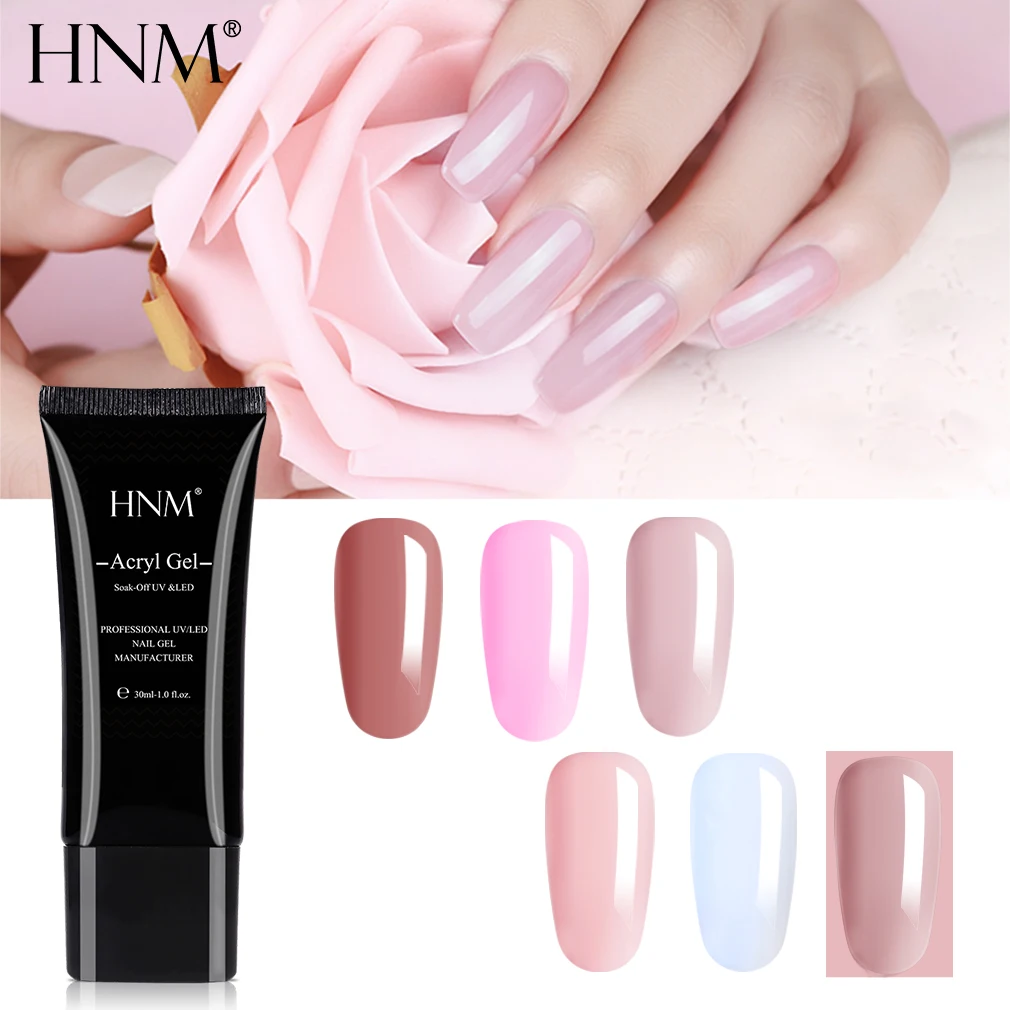 

HNM 30ML Poly Gel Crystal Extension Gel Soak Off UV LED Gel Polish Fast Dry Clear Gel Varnish Color Builder Gellak Gelpolish