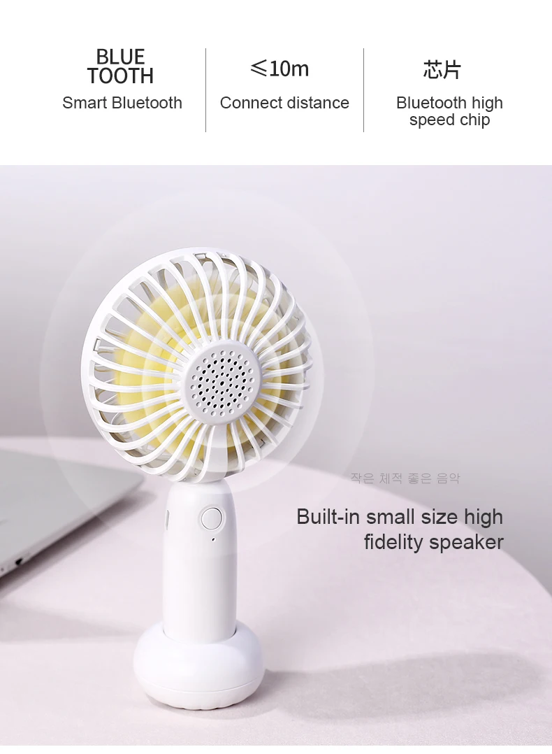 Mini Ventilador USB Fan Multifunction Rechagable Portable Bluetooth Speaker Handheld USB Cooling Fan Cooler Gadget Office Gadget