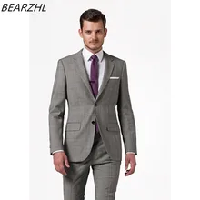 Смокинг жениха для мужчин костюм серый свадебные костюмы бизнес платье, сделанное на заказ