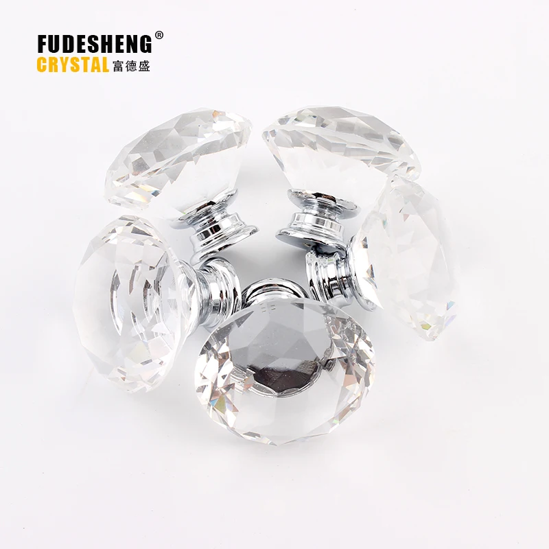 

10PCS 40MM Luxury Clear Crystal Knobs Cabinet Drawer Handle Cabinet Hardware Accessories Furniture Decoration