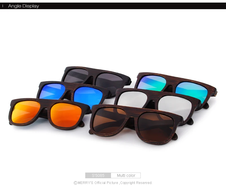 MERRYS Дизайнерские мужские деревянные поляризованные солнцезащитные очки ручной работы УФ-защита S5085