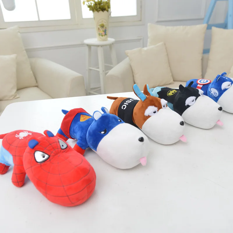 

new arrive dog stuffed plush toy animal soft kids tyos big heard dog cosplay the avengers spiderman Captain America baby doll