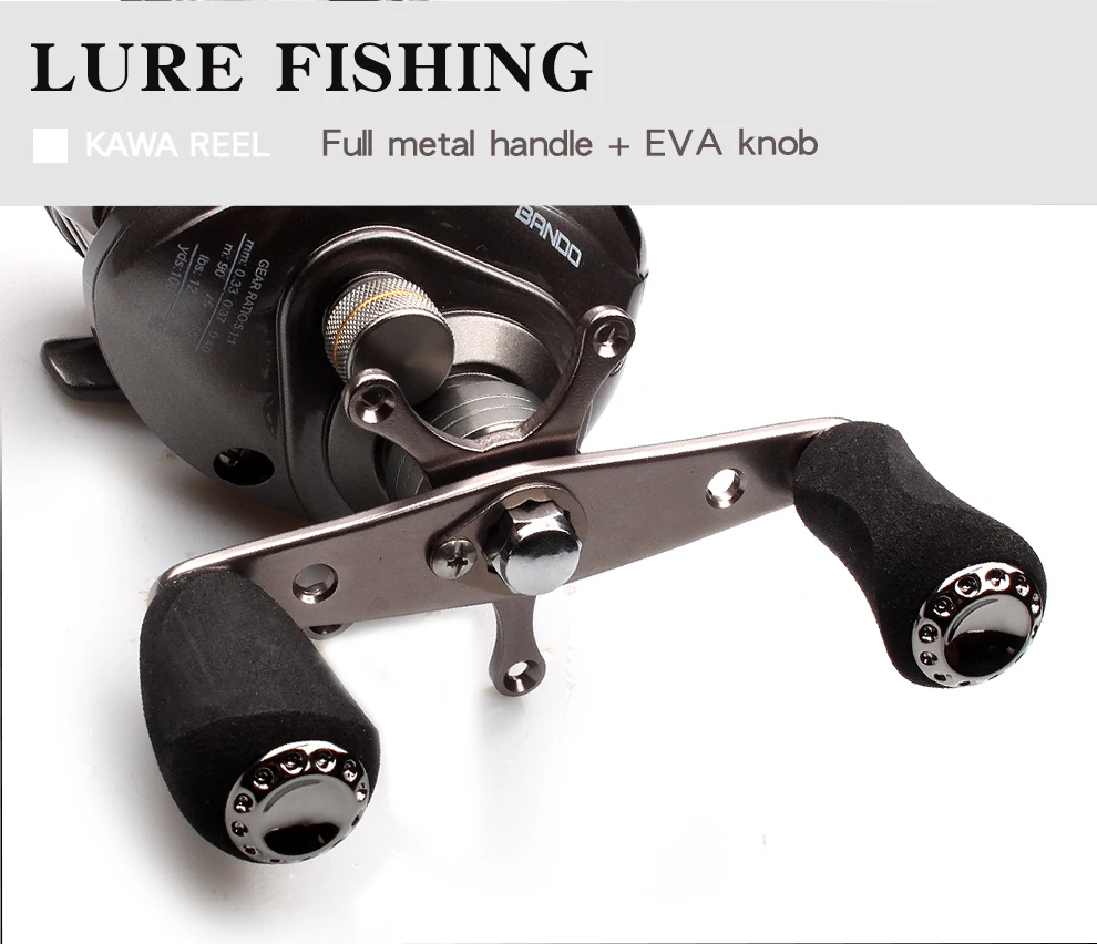 Ruke Fishing Reel Casting Reel Gear Ratio 5.1:1 Aluminum Spool Magnetic Brake Bearing 5+1 EVA Knob 218g Max Drag 4.5KG