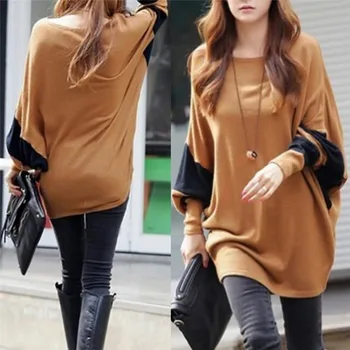 

New Fashion Batwing Sleeve Sweaters Dresses Women Winter Auturm Sweaters Pullovers