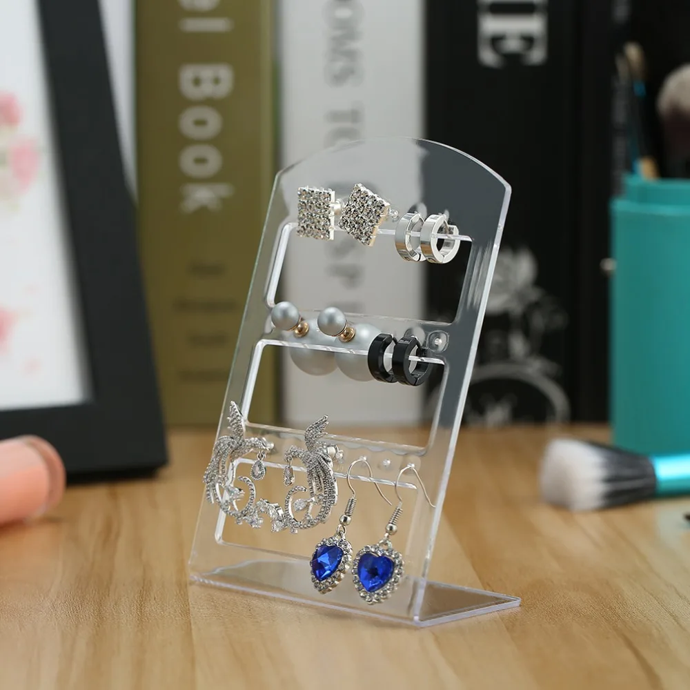 24 Holes Earring Jewelry Show Plastic Display Rack Stand Organizer Holder Jewelry Packaging