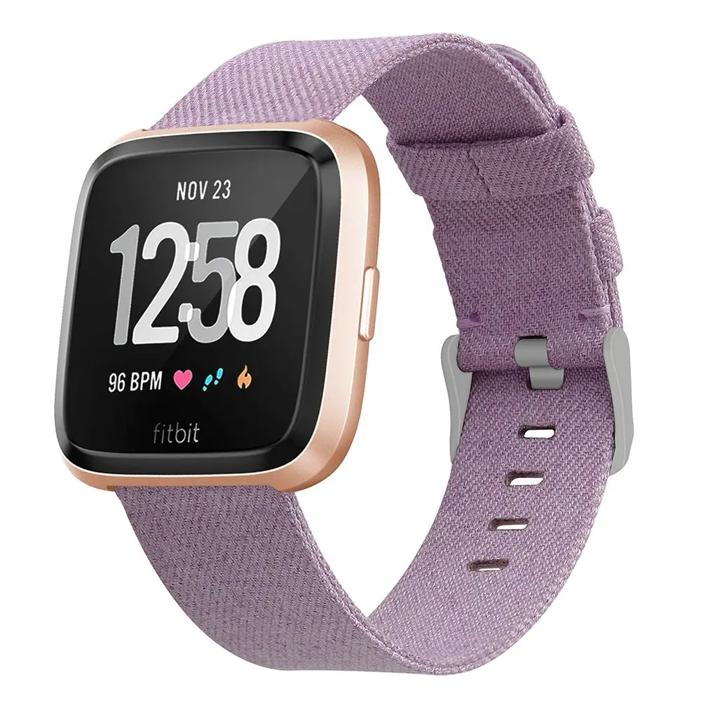

Wristband Wrist Strap Smart Watch Band Strap Denim Canvas Watchband Replacement Smartwatch Band For Fitbit Versa