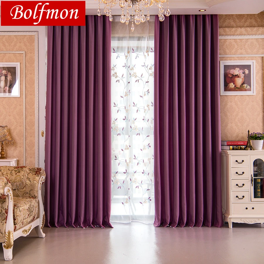 terbaru elegan polos ungu blackout gorden untuk kamar tidur ruang tamu tirai kamar anak la cortina del apagon cortina para sala