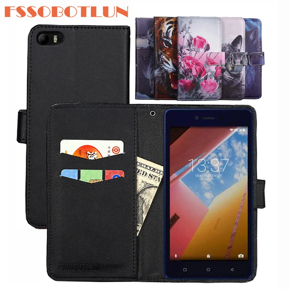 

FSSOBOTLUN 9 Colors For Konrow Just5 Case 5 inch PU Leather Retro Flip Cover Shell Magnetic Fashion Wallet Cases Kickstand Strap