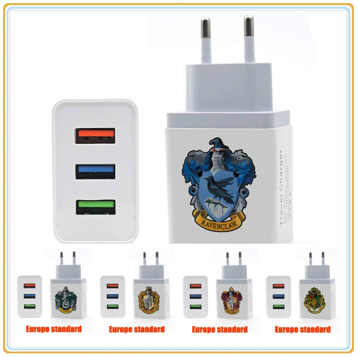 

Giancomics Harri Potter Hufflepuff Travel Charger Europe Standard Charger 3-Port USB Power Port for Smart Mobilephone Convenient