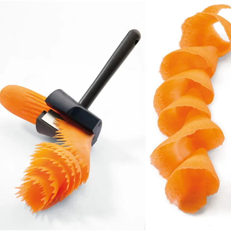 

Y041 Plastic Slicers Vegetable Fruit Spiral Shred Process Device Cutter Slicer Peeler Kitchen Tool Wave type Shredder