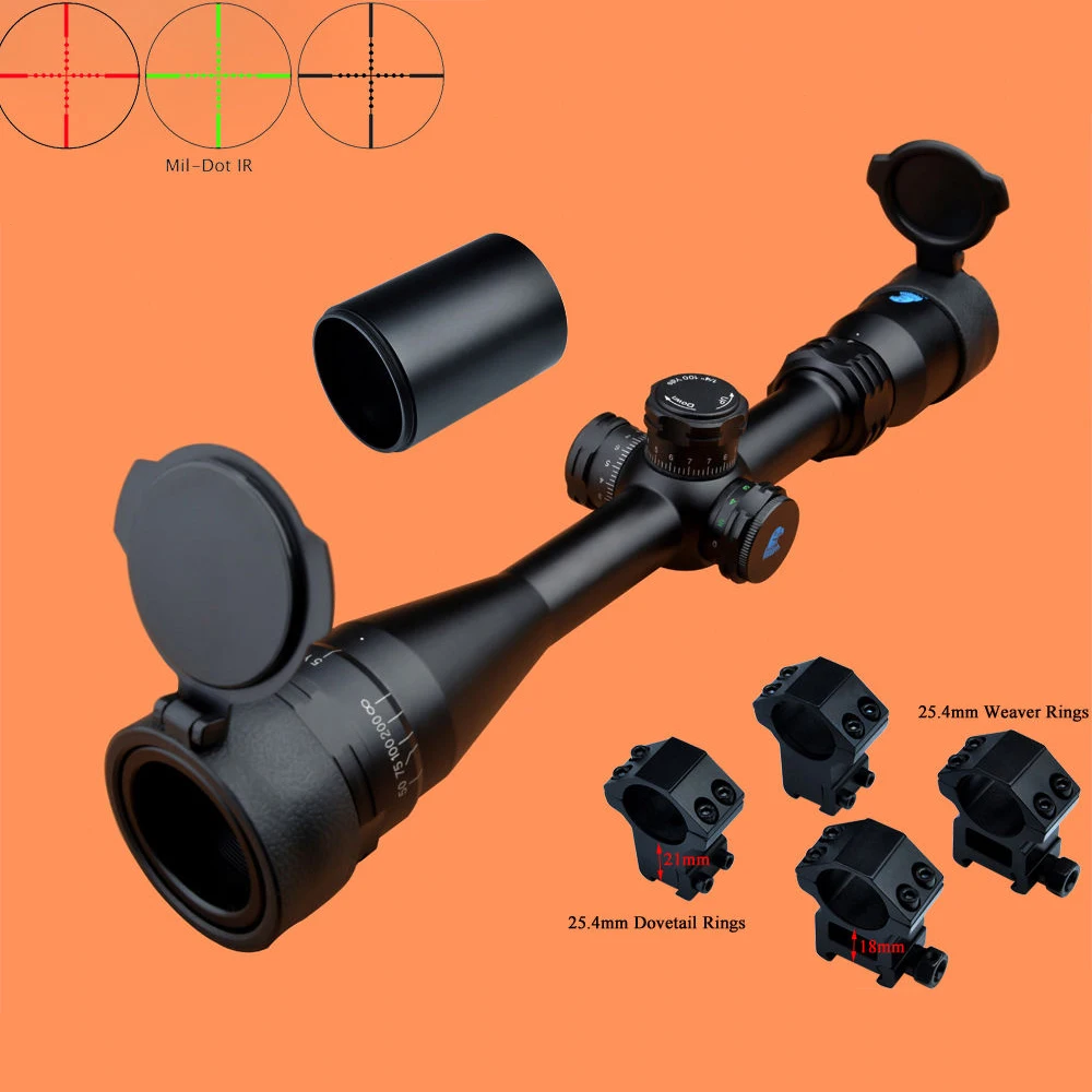 

Eagle Eye RifleScope 4-16x40 AO R/G Turrets With Lock Reset Dual Mounts Hunting Scope Mil Dot Riflescope