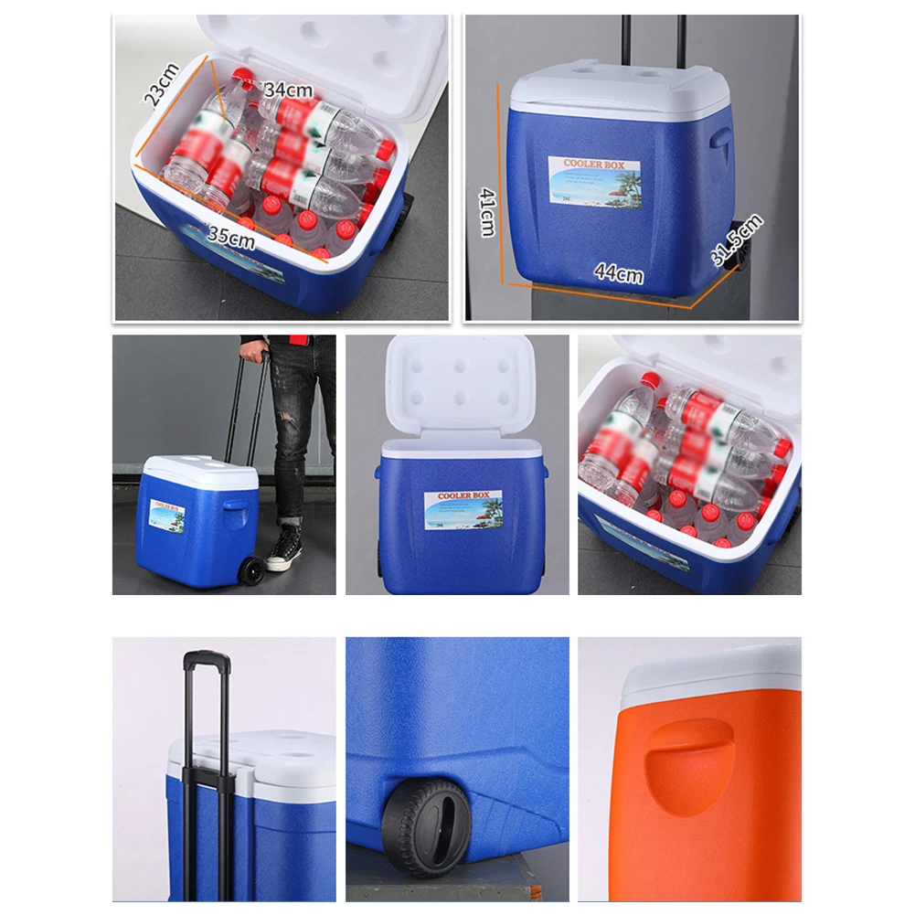 Открытый домашний кулер с колесами Drawbar PU пищевой инкубатор охлаждаемый свежий контейнер холодного хранения большое ведро для льда