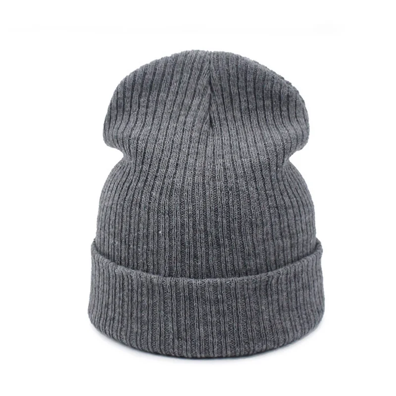 Новые женские зимние шапки унисекс мужская шапка вязаная шапка простая теплая одноцветная шапка для мальчиков и девочек