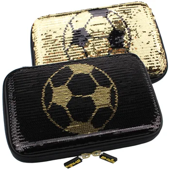 

2019 New Sequins Pen boxes school for boys eva Pencil case big football Brush pot Pencil cartridges cartoon Pen bag plush man
