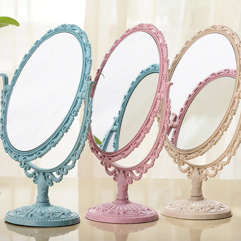 

Dropshipping Wheat straw frame makeup mirror wholesale home beauty mirror double-sided daily necessities