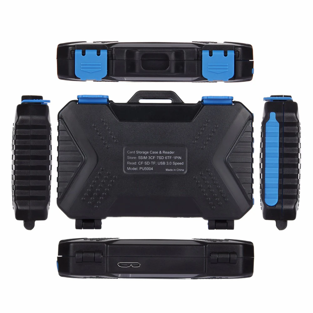 PULUZ Card Reader 22 in 1 Waterproof Memory SD Card Case Storage Box for 1Standard SIM 4