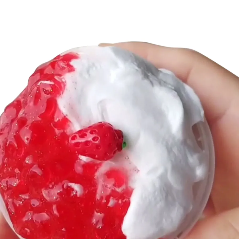 60ML Slime Toy Intelligence Toys Strawberry Flat Bead Mixing Cloud