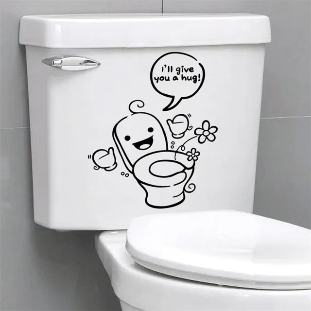 Buy cute funny pattern with quote cleaning Toilet wall