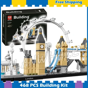 

468pcs Architecture London Skyline Big Ben Tower Bridge 10678 Model Modular Building Blocks Gifts sets Compatible with Lago