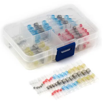 

50pcs/set AWG 22-18 16-14 26-24 12-10 Heat Shrink Solder Sleeve Seal Butt Splice Connectors Cable Wire Terminals Waterproof Box