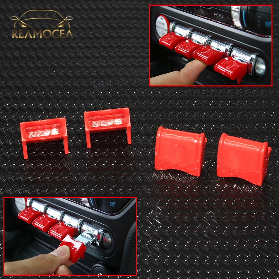 Reamocea 4pcs Plastic Car Console Center Navigation GPS Control Button Knob Switch Cover Trim For Ford