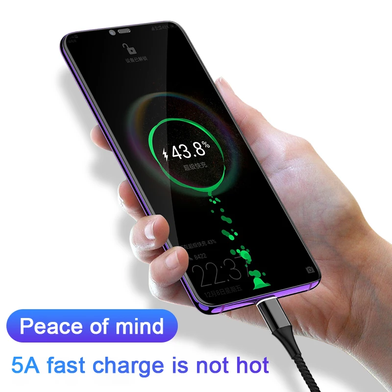 5A кабель USB Type C Магнитный с нейлоновой оплеткой Micro магнитное зарядное устройство