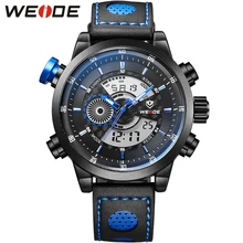 WEIDE Часы Модные Мужские Водонепроницаемые Наручные Военные Аналоговый и Жидкокристалический Цифровой Дисплей Синий Цвет Уникальные Роскошные Лучший Бренд Спортивный Кварцевый Японский Механизм Relogio Masculino