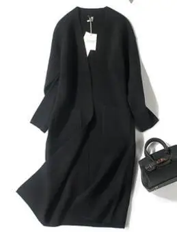 Хороший облегающий топ модный бренд настроить 4 цвета натуральные свитера кашемировая смесь женские кардиганы WSR197 - Цвет: Black